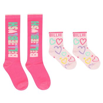 Girls Pink Logo Socks ( 2-Pack )