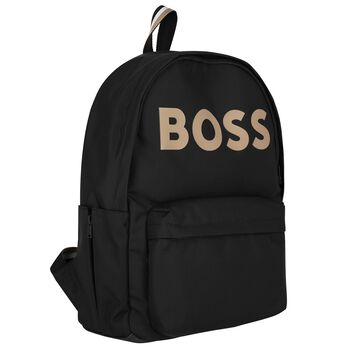 Boys Black Logo Backpack