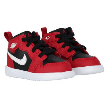 Red, Black & White Air Jordan 1 Mid Alt Trainers