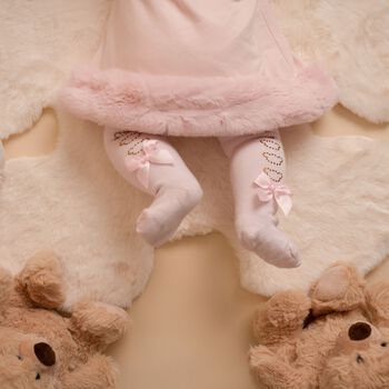 Baby Girls Pink Teddy Bear Tights