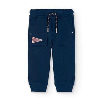 Boys Navy Blue Logo Joggers