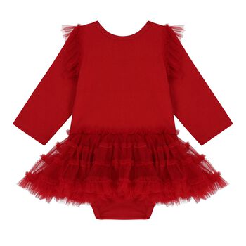 Baby Girls Red Festive Bodysuit Dress