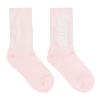 Girls Pink Logo Socks