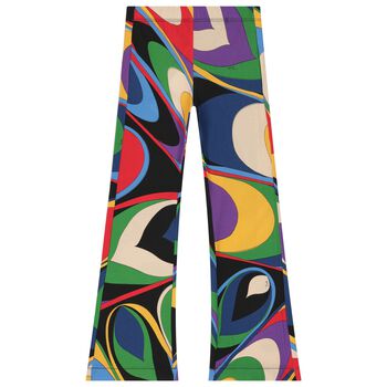 Girls Black, Green, Red & Purple Onde Leggings