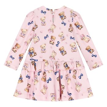 Younger Girls Pink Teddy Bear Dress