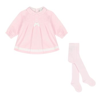 Baby Girls Pink Bow Dress Set