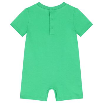 Baby Boys Green Polo Bear Romper