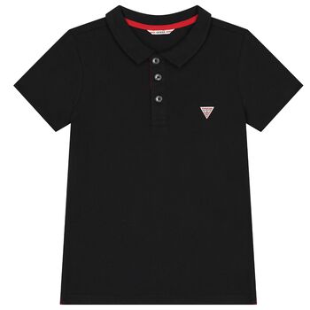 Boys Black Logo Polo Shirt